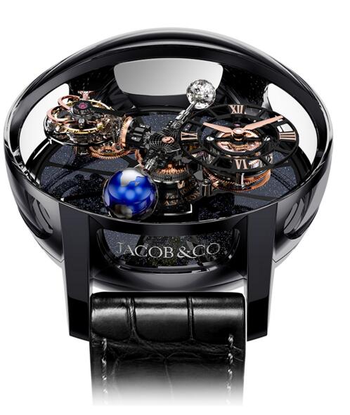 Jacob & Co AT100.40.95.KN.SD.B. Astronomia Tourbillon Black Ceramic Rose Gold Replica watch